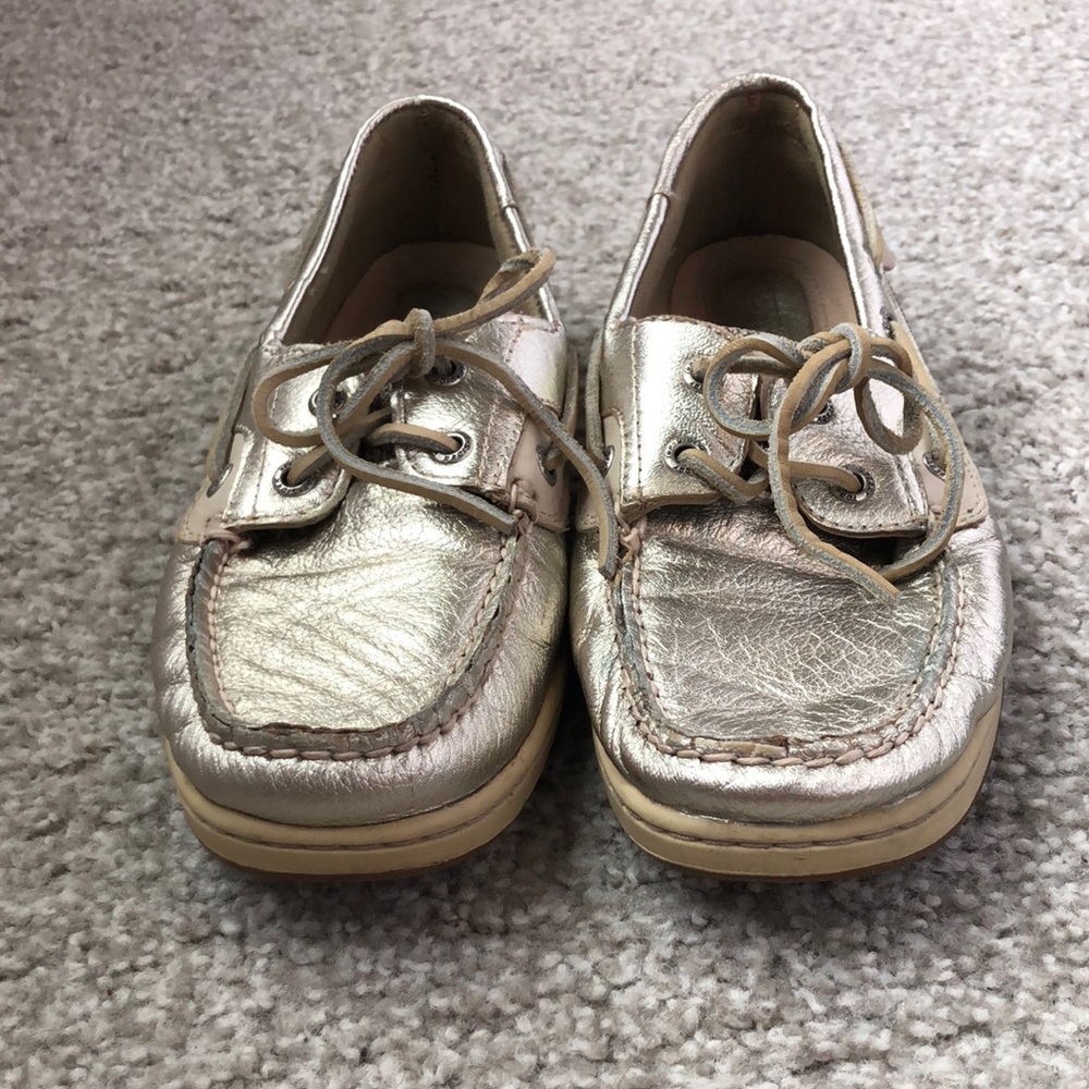 Gold Sperry Top Sider size 9